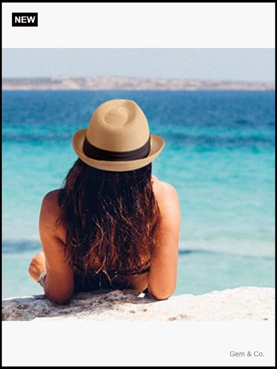 Women Straw Sun Hat Short Brim Panama Fedora UPF 50+ Roll Up Beach Travel